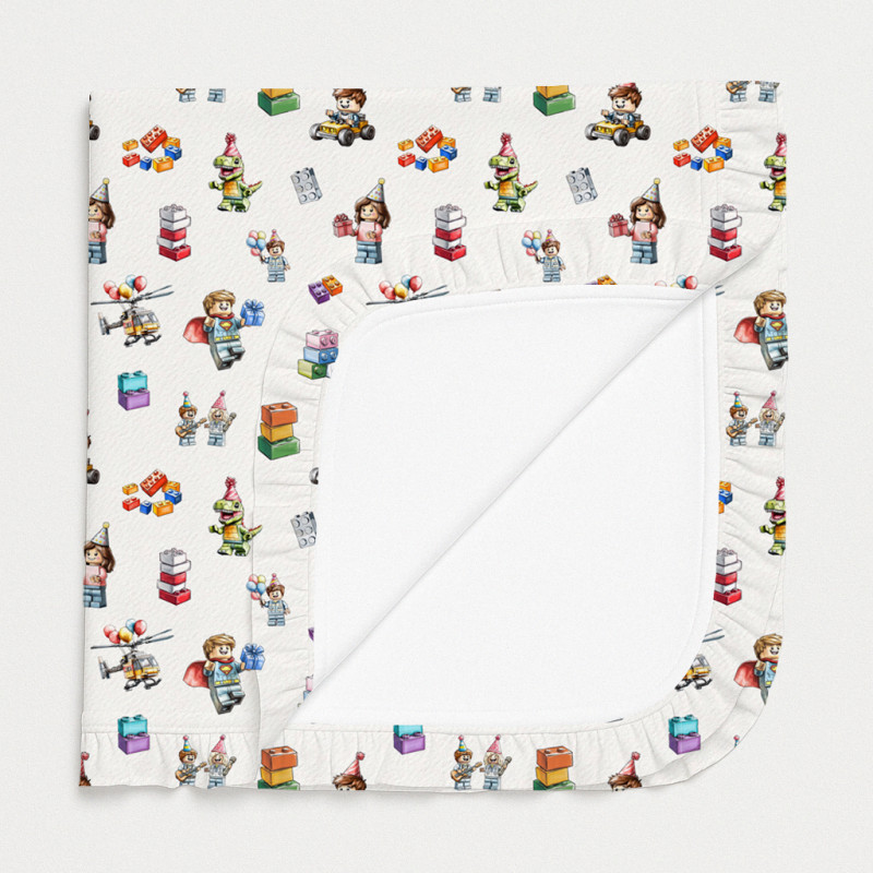 Two-Layer Baby Blanket with Ruffles BL002 BLOCK PARTY Two-Layer Baby Blanket with Ruffles BL002 BLOCK PARTY