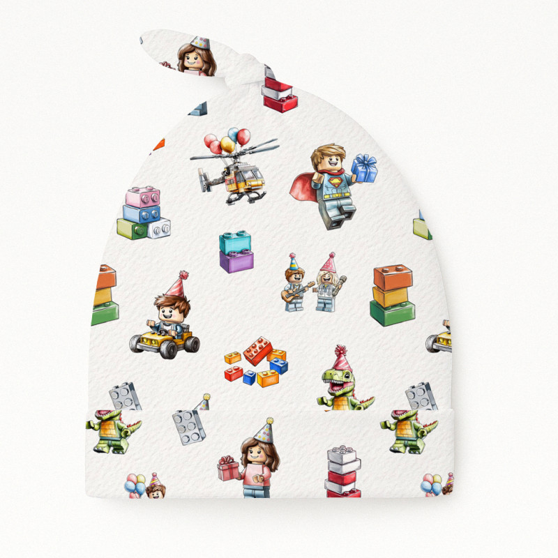 Supima Cotton Layette Hat with Knot H003 BLOCK PARTY