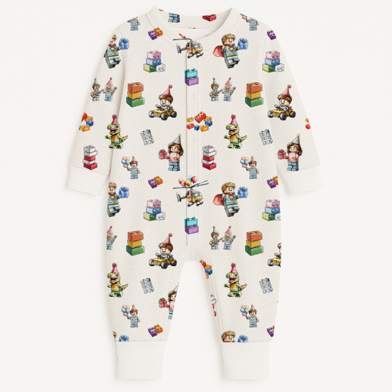 Long sleeve Romper for baby K060 BLOCK PARTY Long sleeve Romper for baby K060 BLOCK PARTY