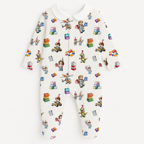 Babygrow with collar 100% p..