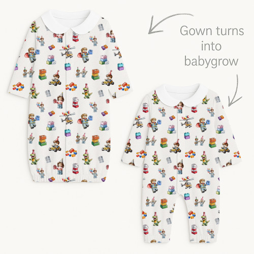 Baby converter gown with co..