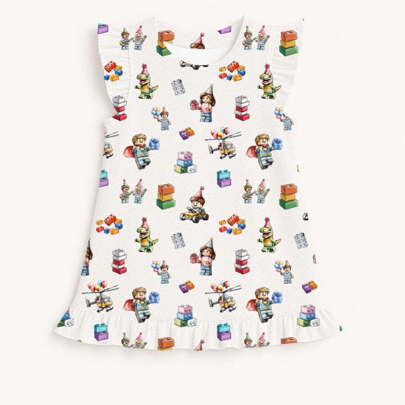 Frill Trim Sleeveless Top for Girls TSH003 BLOCK PARTY Frill Trim Sleeveless Top for Girls TSH003 BLOCK PARTY