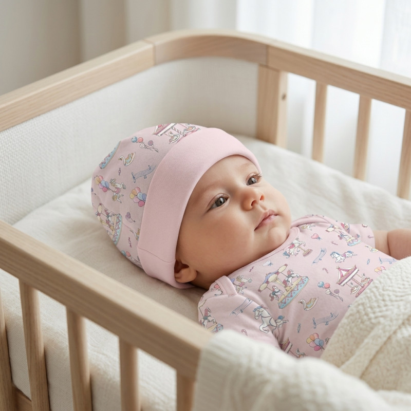 Cotton Baby Hat H004 Bonbon Pink Cotton Baby Hat H004 Bonbon Pink