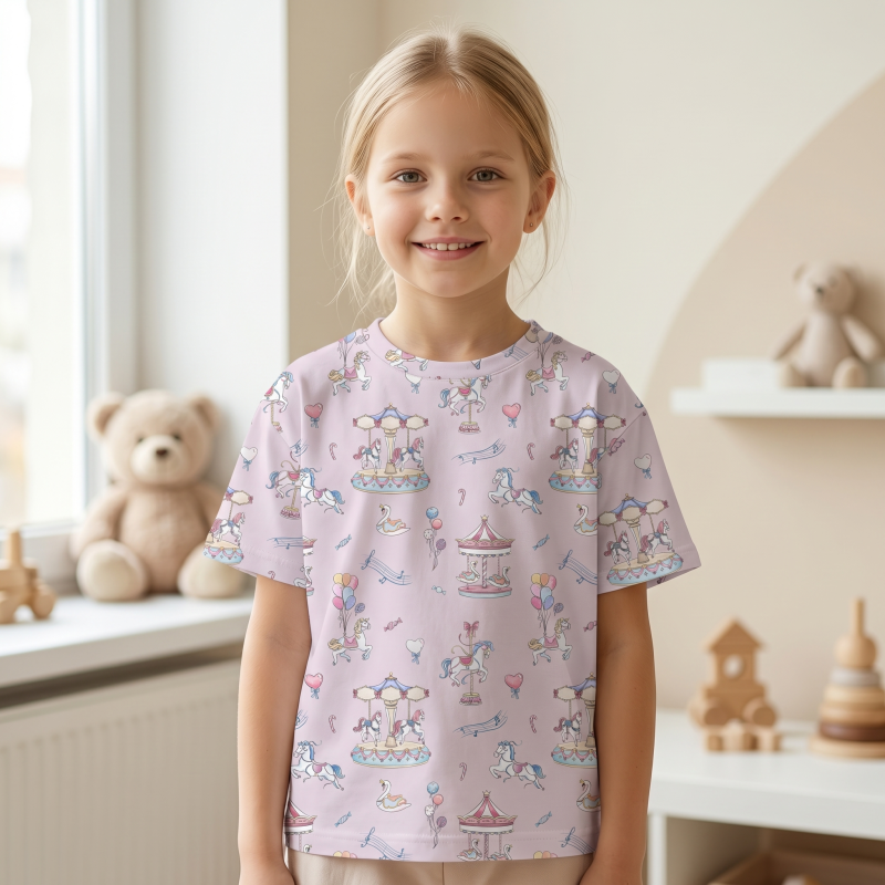 Футболка з коротким рукавом для хлопчиків та дівчаток TSH001 Bonbon Pink