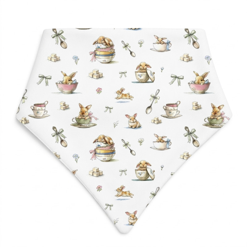 Triangle Bandana Bib for Babies Bib001 BUNNY TEA Triangle Bandana Bib for Babies Bib001 BUNNY TEA