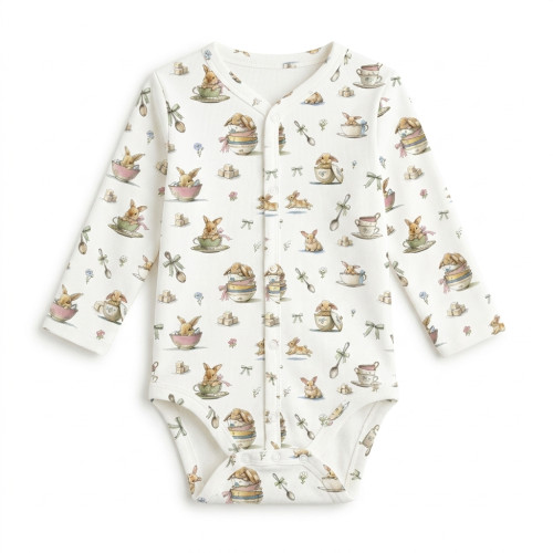 Printed Long-Sleeve Front F..