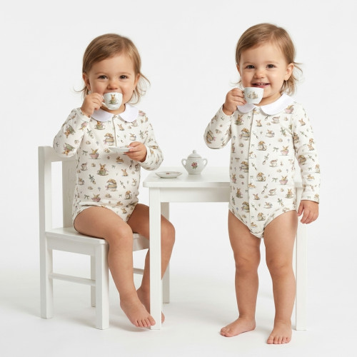 Printed Long-Sleeve Front F..
