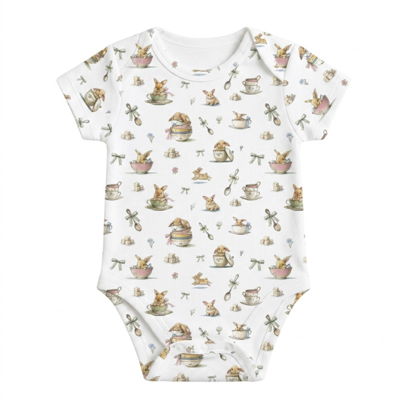Боді з коротким рукавом для немовлят BSHL001  BUNNY TEA