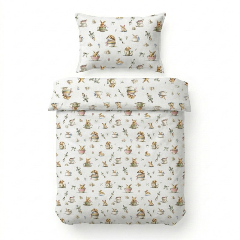 Bedding Set LIN001 BUNNY TEA – For Baby and Toddler Beds Bedding Set LIN001 BUNNY TEA – For Baby and Toddler Beds