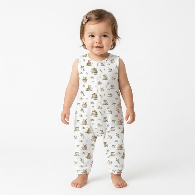 Long Supima Cotton Shortie with Sleeves R009 BUNNY TEA Long Supima Cotton Shortie with Sleeves R009 BUNNY TEA