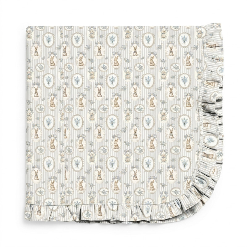 Two-Layer Baby Blanket with Ruffles BL002 IVORY Two-Layer Baby Blanket with Ruffles BL002 IVORY