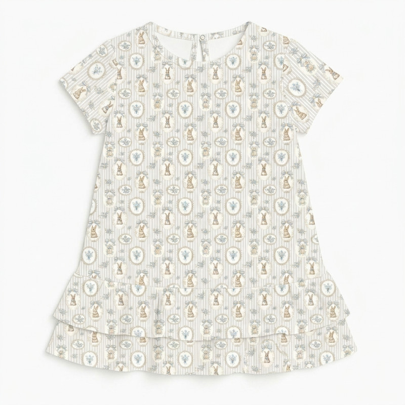 Supima Cotton Night Dress with Ruffle DR002 IVORY Supima Cotton Night Dress with Ruffle DR002 IVORY
