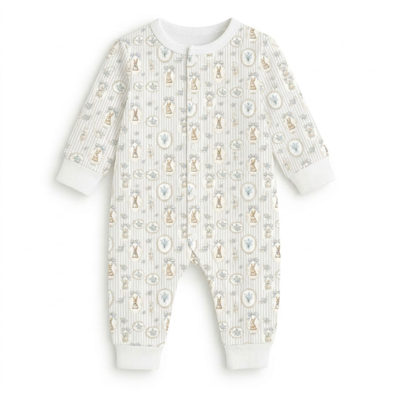 Long sleeve Romper for baby K060 IVORY Long sleeve Romper for baby K060 IVORY