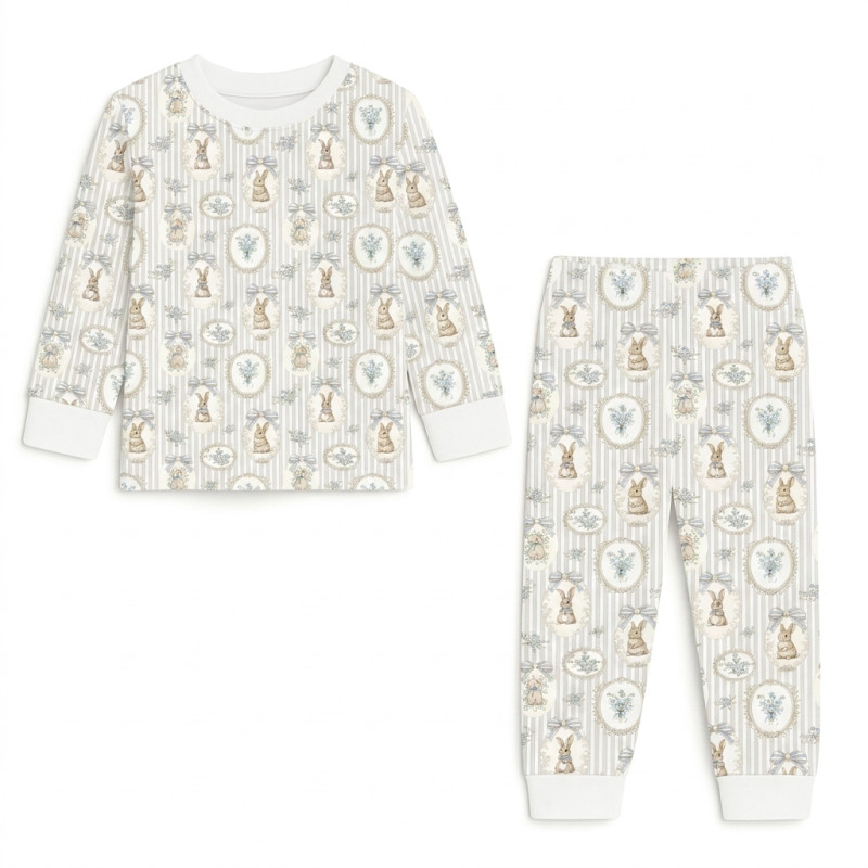 Дитяча піжама з довгим рукавом з 100% pima котона PJ001 IVORY