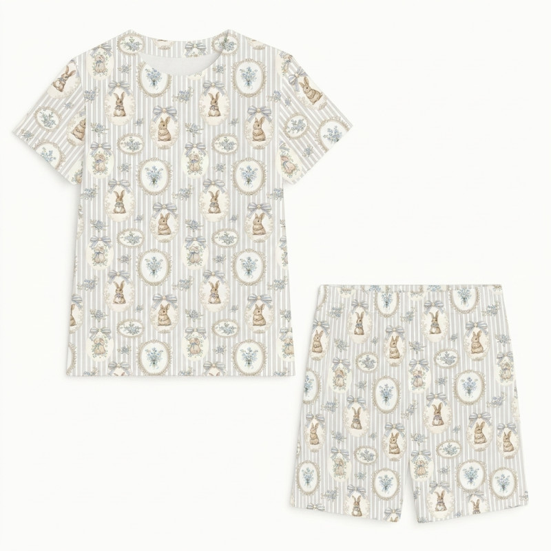Pyjama short sleeve 100% organic pima Cotton PJ005 IVORY Pyjama short sleeve 100% organic pima Cotton PJ005 IVORY