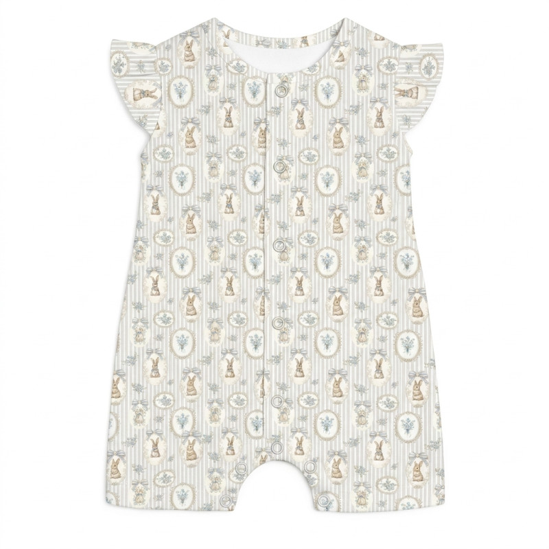 Supima Cotton Shortie with Ruffles – R007 IVORY Supima Cotton Shortie with Ruffles – R007 IVORY