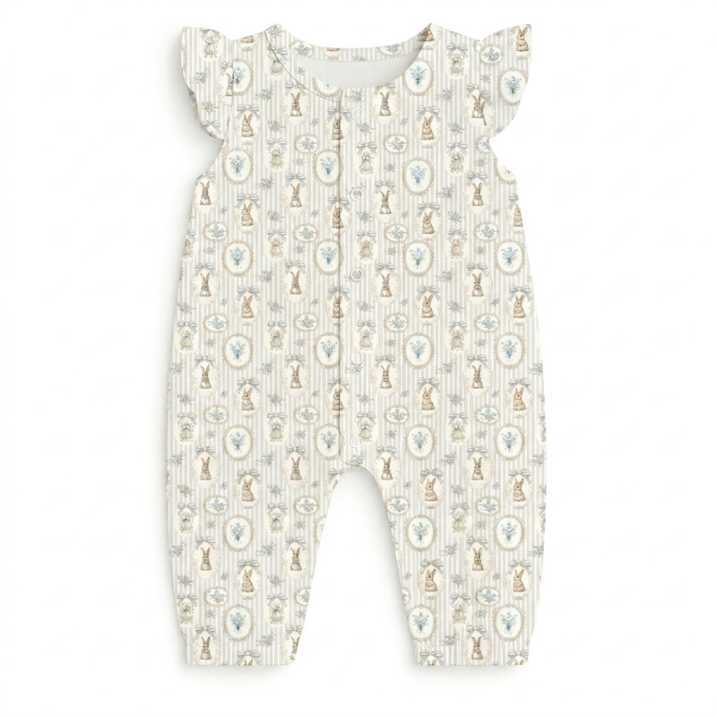 Supima Cotton Long Shortie with Ruffles – R011 IVORY Supima Cotton Long Shortie with Ruffles – R011 IVORY