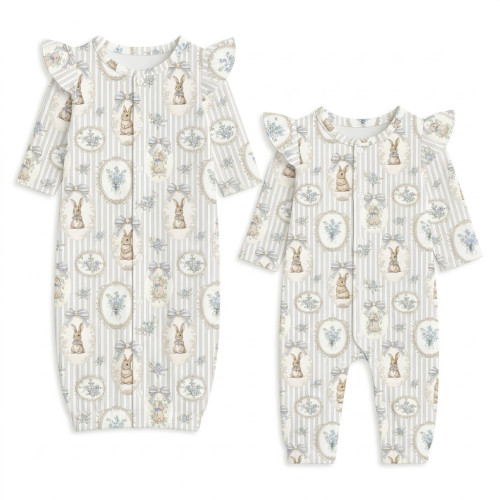 Baby converter gown with ru..