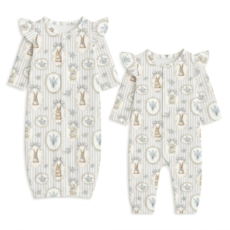Baby converter gown with ruffles for girls TR002 IVORY Baby converter gown with ruffles for girls TR002 IVORY
