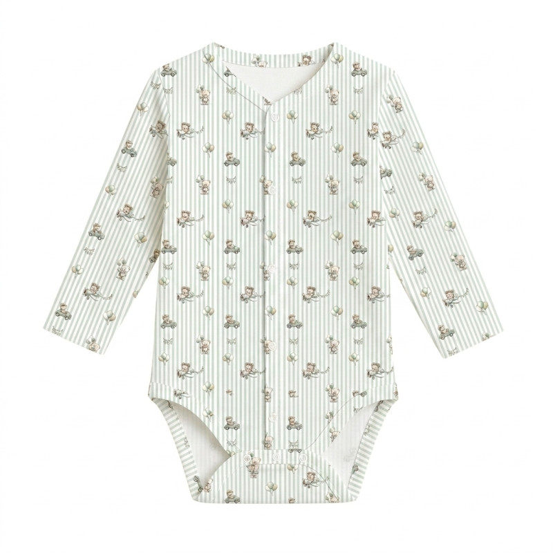 Printed Long-Sleeve Front Fastening Bodyvest for Babies BLS005 OLIVER Printed Long-Sleeve Front Fastening Bodyvest for Babies BLS005 OLIVER