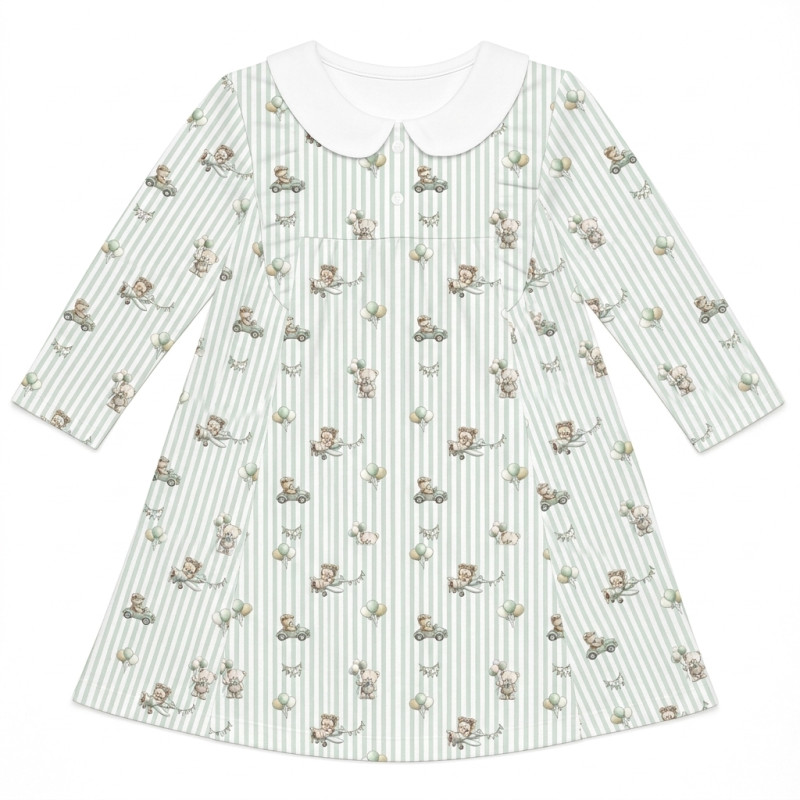 Charming Long-Sleeved Dress with Ruffles and Collar DR016CL OLIVER Charming Long-Sleeved Dress with Ruffles and Collar DR016CL OLIVER