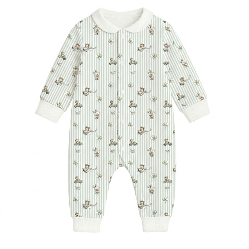 Long sleeve Romper for baby with collar K060CL OLIVER Long sleeve Romper for baby with collar K060CL OLIVER