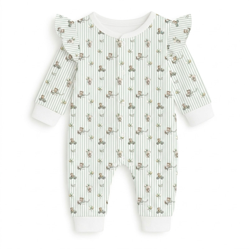 Long sleeve Romper for baby with ruffles K070 OLIVER Long sleeve Romper for baby with ruffles K070 OLIVER