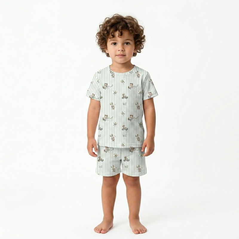 Pyjama short sleeve 100% organic pima Cotton PJ005 OLIVER Pyjama short sleeve 100% organic pima Cotton PJ005 OLIVER
