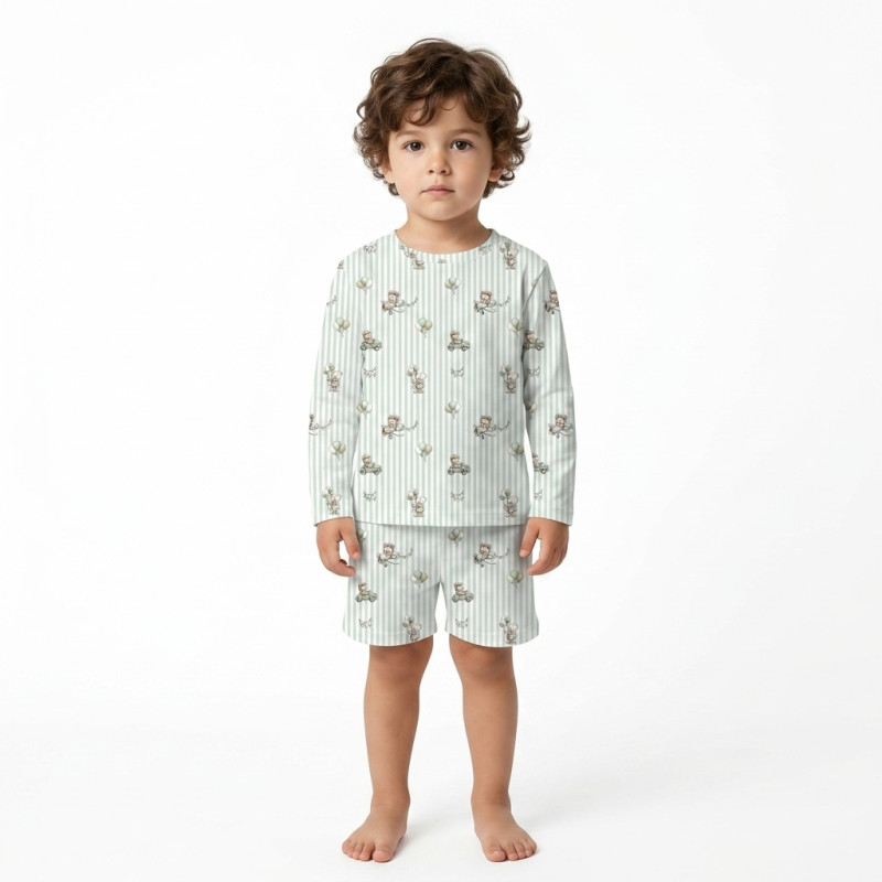 Printed Supima Cotton Top and Shorts Pyjama Set – PJ010 OLIVER Printed Supima Cotton Top and Shorts Pyjama Set – PJ010 OLIVER