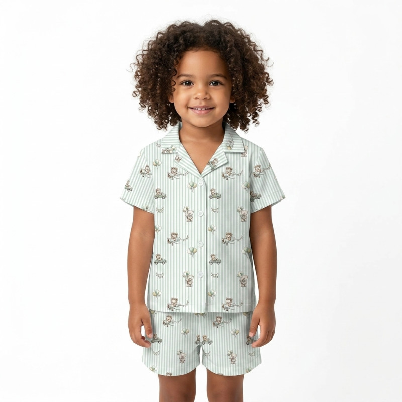 Children’s Pajama Set with Short Sleeves and Shorts PJ023 OLIVER Children’s Pajama Set with Short Sleeves and Shorts PJ023 OLIVER