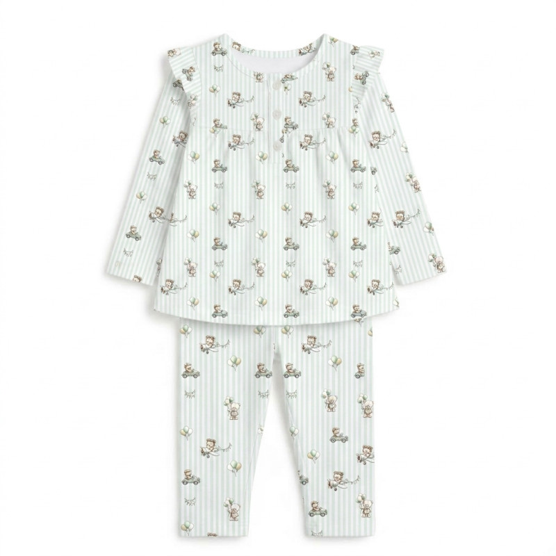 Yoke Girls Pyjama long sleeve 100% organic Cotton PJ029 OLIVER