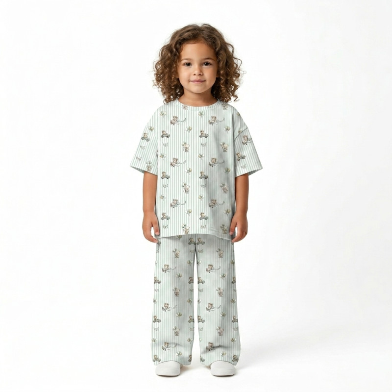 Children’s Set with Oversized T-Shirt and Palazzo Pants PJ030 100% Pima Cotton Children’s Set with Oversized T-Shirt and Palazzo Pants PJ030 100% Pima Cotton