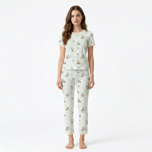 Elegant Set with Short-Slee..