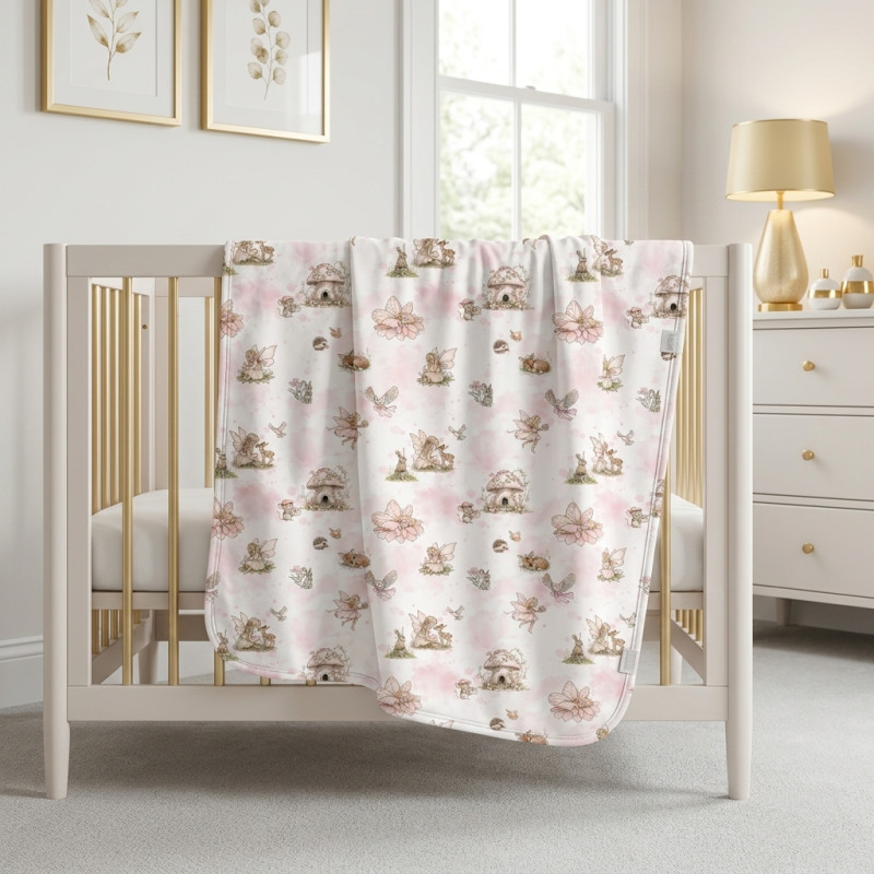 Two-Layer Baby Blanket BL001 PINK PEARLS Two-Layer Baby Blanket BL001 PINK PEARLS