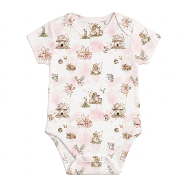 Printed Short-Sleeve Bodyvest for Babies BSHL001 PINK PEARLS Printed Short-Sleeve Bodyvest for Babies BSHL001 PINK PEARLS