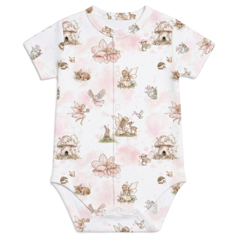 Боді Передня застібка з коротким рукавом для немовлят BSHL009  PINK PEARLS