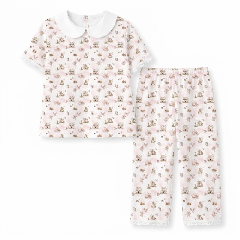 Luxury Pajama Set with Collar, Short Sleeve 100% Pima Cotton PJ021 · PINK PEARLS Luxury Pajama Set with Collar, Short Sleeve 100% Pima Cotton PJ021 · PINK PEARLS