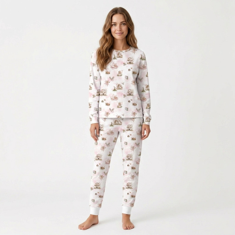 Luxury Long Adult Pyjama Set PW101 PINK PEARLS Luxury Long Adult Pyjama Set PW101 PINK PEARLS