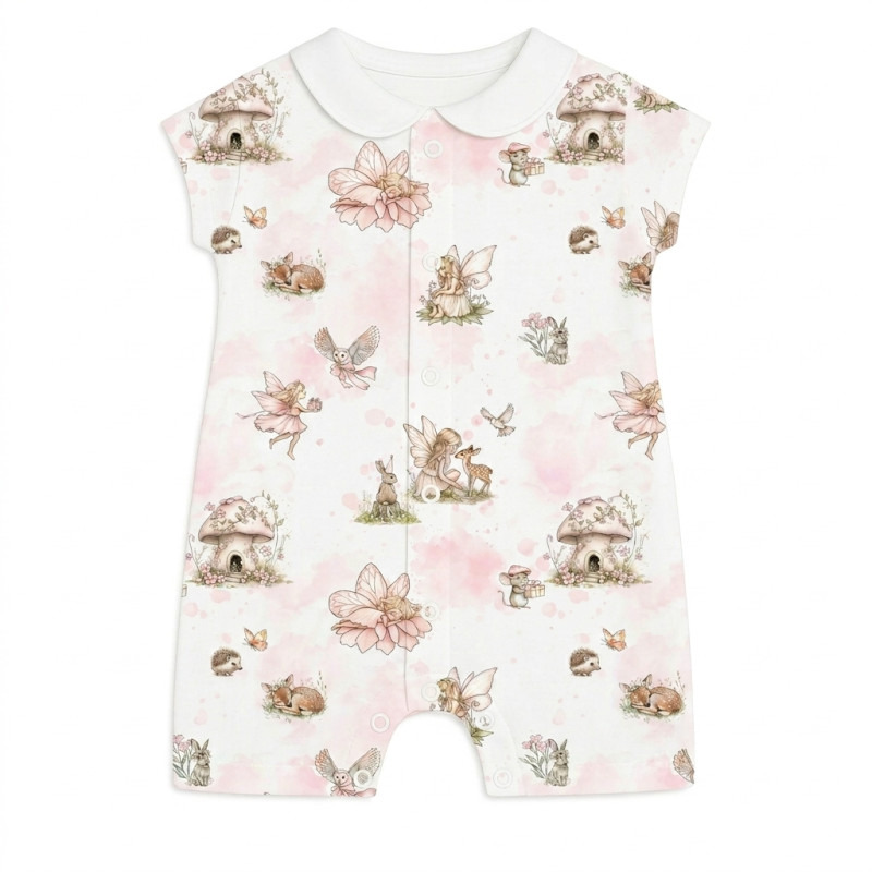 Supima Cotton Shortie with Collar R003CL PINK PEARLS Supima Cotton Shortie with Collar R003CL PINK PEARLS