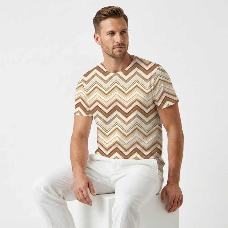 Luxury Short Adult Classic  T-shirt My Little Pie PW-T001 ZIG ZAG BROWN