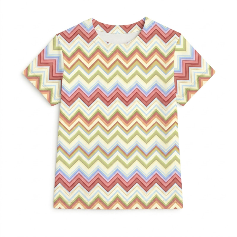 Luxury Short Adult Classic  T-shirt My Little Pie PW-T001 ZIG ZAG COLORFUL
