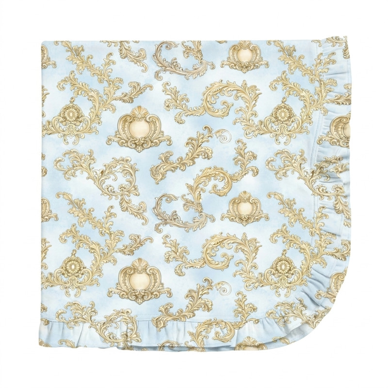 Two-Layer Baby Blanket with Ruffles BL002 ROYAL BLUSH BLUE Two-Layer Baby Blanket with Ruffles BL002 ROYAL BLUSH BLUE