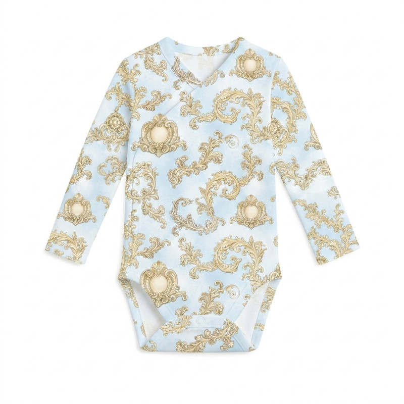 Printed Long-Sleeve Kimono Bodyvest for Babies BLS004 ROYAL BLUSH BLUE Printed Long-Sleeve Kimono Bodyvest for Babies BLS004 ROYAL BLUSH BLUE