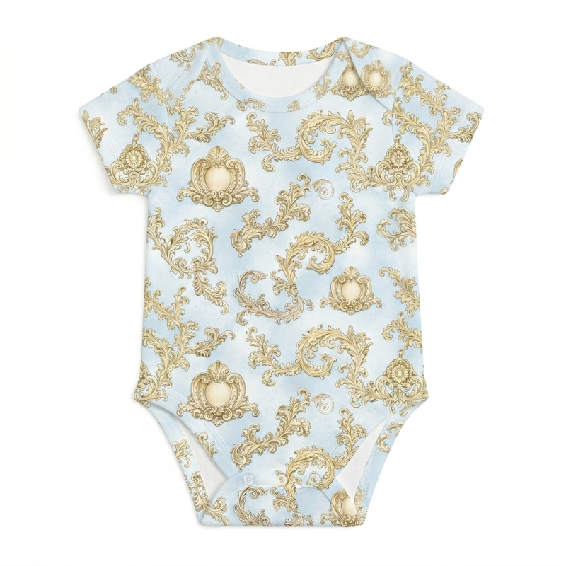 Printed Short-Sleeve Bodyvest for Babies BSHL001 ROYAL BLUSH BLUE Printed Short-Sleeve Bodyvest for Babies BSHL001 ROYAL BLUSH BLUE