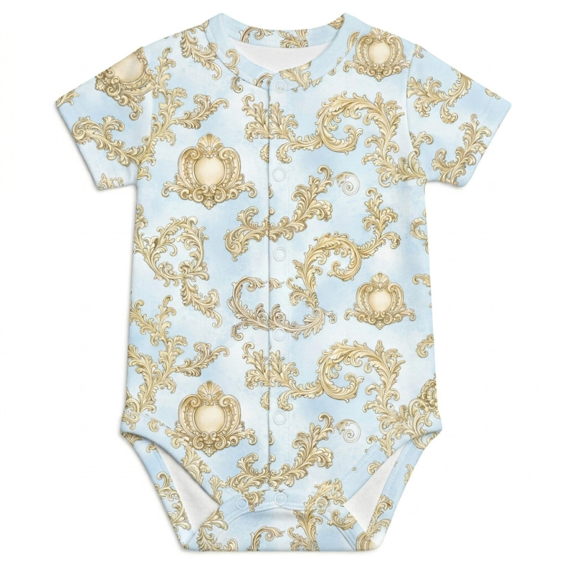Боді Передня застібка з коротким рукавом для немовлят BSHL009  ROYAL BLUSH BLUE