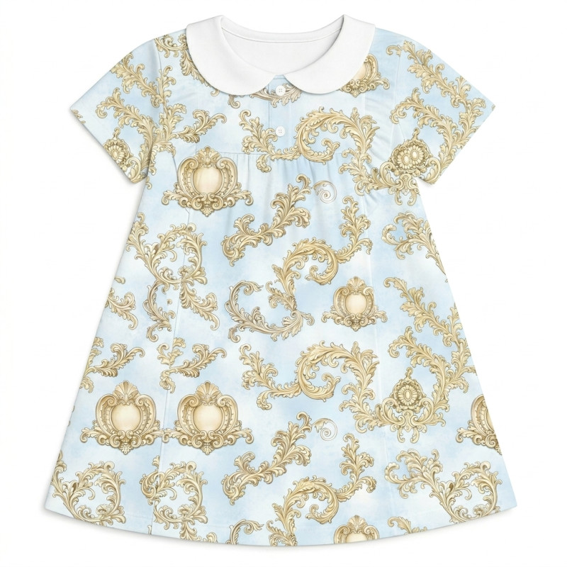 Supima Cotton Night Dress with Ruffle and Collar DR018CL ROYAL BLUSH BLUE Supima Cotton Night Dress with Ruffle and Collar DR018CL ROYAL BLUSH BLUE