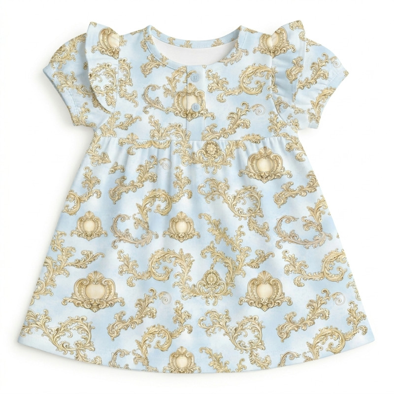 Supima Cotton Night Dress with Ruffle DR019 ROYAL BLUSH BLUE Supima Cotton Night Dress with Ruffle DR019 ROYAL BLUSH BLUE
