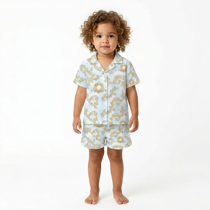 Children’s Pajama Set with Short Sleeves and Shorts PJ023 ROYAL BLUSH BLUE