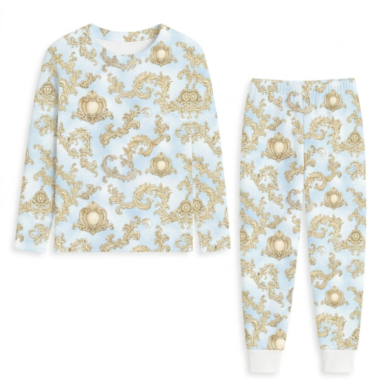 Luxury Long Adult Pyjama Set PW101  ROYAL BLUSH BLUE