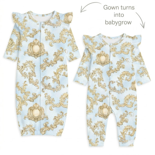 Baby converter gown with ru..